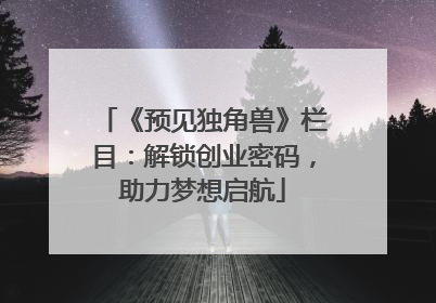 《预见独角兽》栏目：解锁创业密码，助力梦想启航