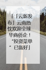 「云新发布」云南热忱欢迎全球华商侨企！“投资菜单”已备好