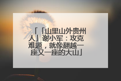 「山里山外贵州人」谢小军：攻克难题，就像翻越一座又一座的大山