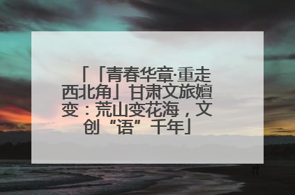 「青春华章·重走西北角」甘肃文旅嬗变：荒山变花海，文创“语”千年