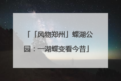 「风物郑州」蝶湖公园：一湖蝶变看今昔