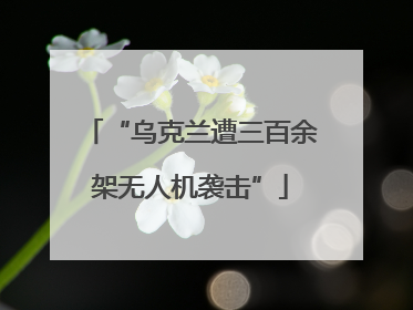 “乌克兰遭三百余架无人机袭击”