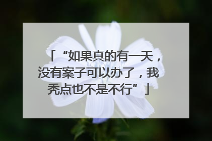 “如果真的有一天，没有案子可以办了，我秃点也不是不行”