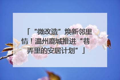 “微改造”焕新邻里情！温州鹿城推进“巷弄里的安居计划”