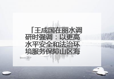 王成国在丽水调研时强调：以更高水平安全和法治环境服务保障山区海岛县高质量发展
