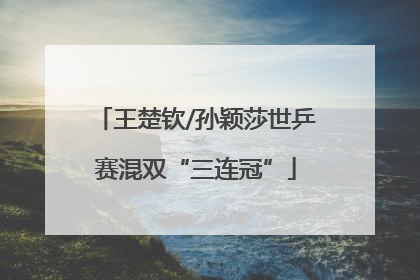 王楚钦/孙颖莎世乒赛混双“三连冠”