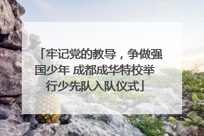 牢记党的教导，争做强国少年 成都成华特校举行少先队入队仪式