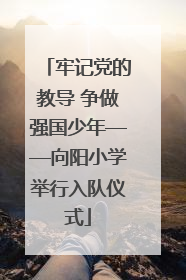 牢记党的教导 争做强国少年——向阳小学举行入队仪式