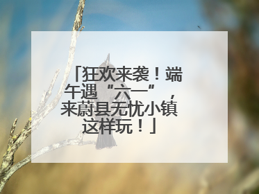 狂欢来袭！端午遇“六一”，来蔚县无忧小镇这样玩！