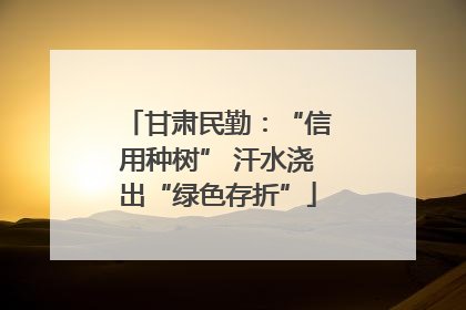 甘肃民勤：“信用种树” 汗水浇出“绿色存折”