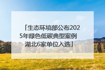 生态环境部公布2025年绿色低碳典型案例 湖北6家单位入选