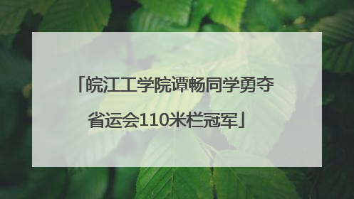 皖江工学院谭畅同学勇夺省运会110米栏冠军