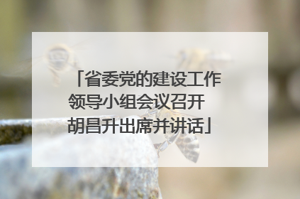 省委党的建设工作领导小组会议召开 胡昌升出席并讲话