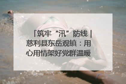 筑牢“汛”防线｜慈利县东岳观镇：用心用情架好党群温暖悠长的“连心桥”