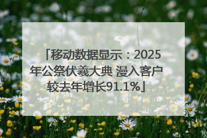 移动数据显示：2025年公祭伏羲大典 漫入客户较去年增长91.1%