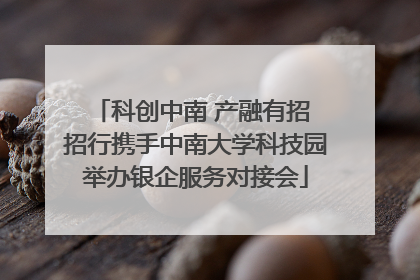 科创中南 产融有招 招行携手中南大学科技园举办银企服务对接会