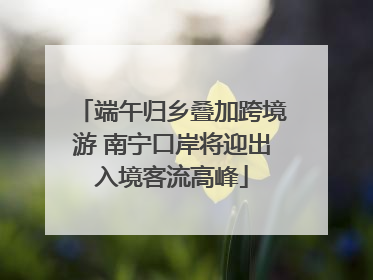 端午归乡叠加跨境游 南宁口岸将迎出入境客流高峰