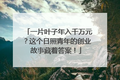 一片叶子年入千万元？这个日照青年的创业故事藏着答案！