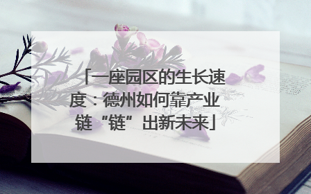 一座园区的生长速度：德州如何靠产业链“链”出新未来
