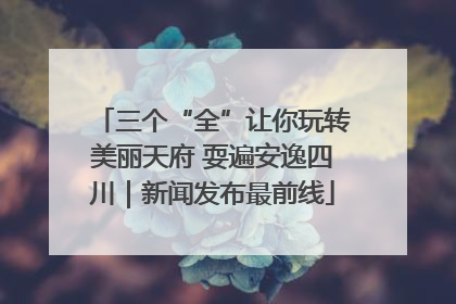 三个“全”让你玩转美丽天府 耍遍安逸四川｜新闻发布最前线