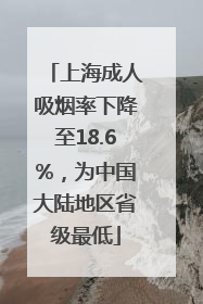 上海成人吸烟率下降至18.6%，为中国大陆地区省级最低