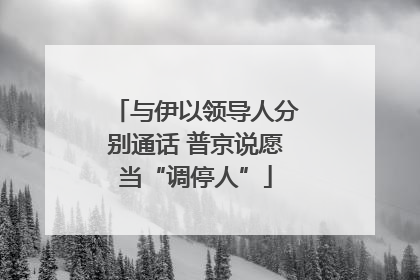 与伊以领导人分别通话 普京说愿当“调停人”
