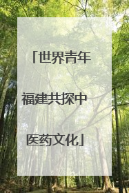 世界青年福建共探中医药文化