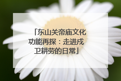 东山关帝庙文化功能再探：走进戍卫耕劳的日常