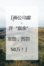 两公司虚开“富余”发票，各罚50万！