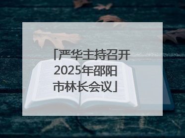 严华主持召开2025年邵阳市林长会议