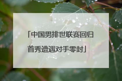 中国男排世联赛回归首秀遭遇对手零封