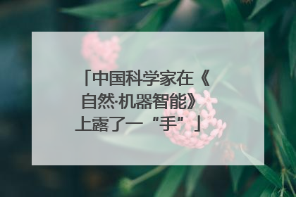 中国科学家在《自然·机器智能》上露了一“手”