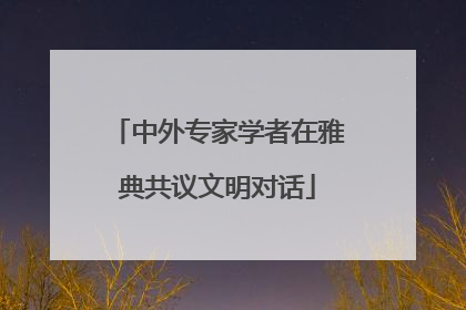 中外专家学者在雅典共议文明对话