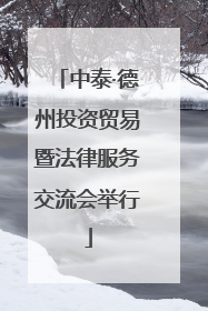 中泰·德州投资贸易暨法律服务交流会举行