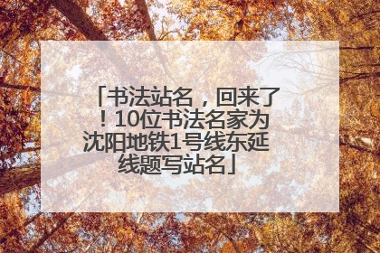 书法站名，回来了！10位书法名家为沈阳地铁1号线东延线题写站名
