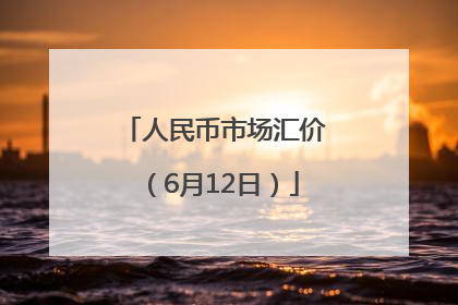 人民币市场汇价（6月12日）