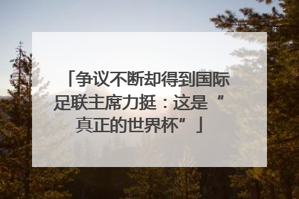 争议不断却得到国际足联主席力挺：这是“真正的世界杯”