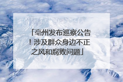 亳州发布巡察公告！涉及群众身边不正之风和腐败问题