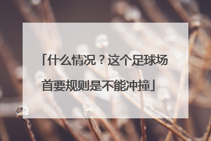 什么情况？这个足球场首要规则是不能冲撞