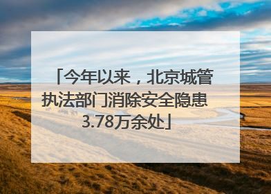 今年以来，北京城管执法部门消除安全隐患3.78万余处