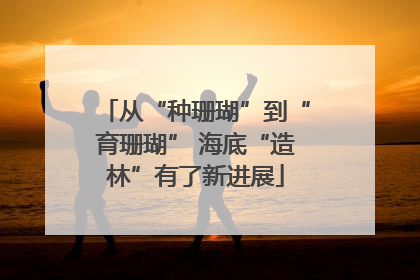 从“种珊瑚”到“育珊瑚” 海底“造林”有了新进展