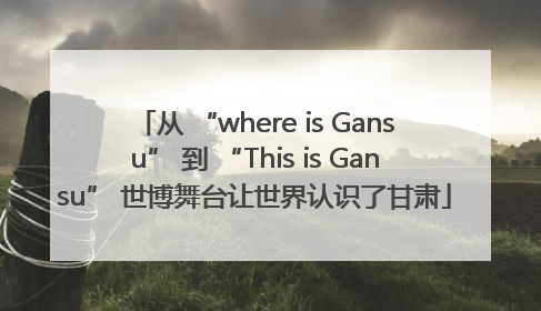从 “where is Gansu” 到 “This is Gansu” 世博舞台让世界认识了甘肃