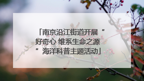 南京沿江街道开展“好奇心 维系生命之源”海洋科普主题活动
