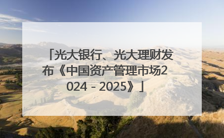 光大银行、光大理财发布《中国资产管理市场2024－2025》