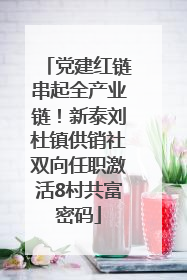 党建红链串起全产业链！新泰刘杜镇供销社双向任职激活8村共富密码