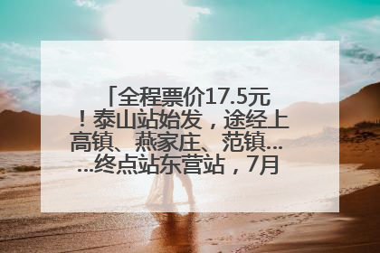 全程票价17.5元！泰山站始发，途经上高镇、燕家庄、范镇……终点站东营站，7月1日开通！