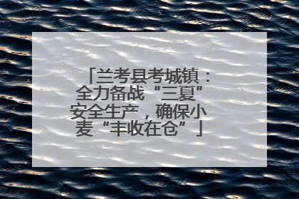 兰考县考城镇：全力备战“三夏”安全生产，确保小麦“丰收在仓”