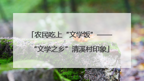 农民吃上“文学饭”——“文学之乡”清溪村印象