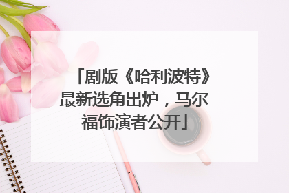 剧版《哈利波特》最新选角出炉，马尔福饰演者公开
