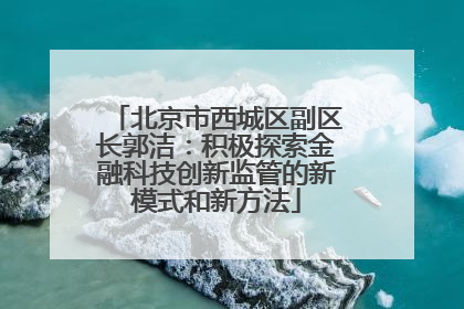 北京市西城区副区长郭洁：积极探索金融科技创新监管的新模式和新方法